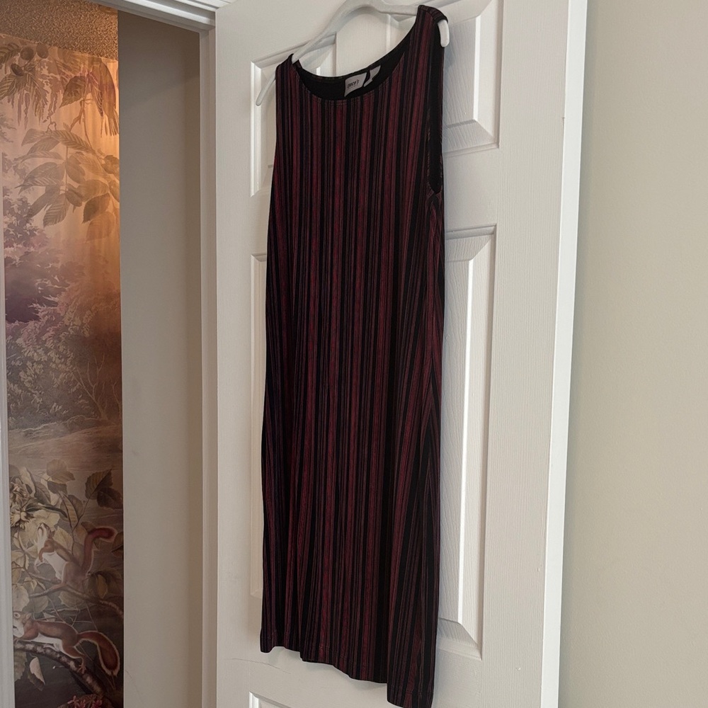 Chico's Black and Red Striped Sleeveless Dress